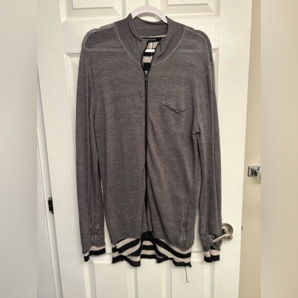 Nice Collective Layered Striped Distressed Cardigan - Picture 1 of 8